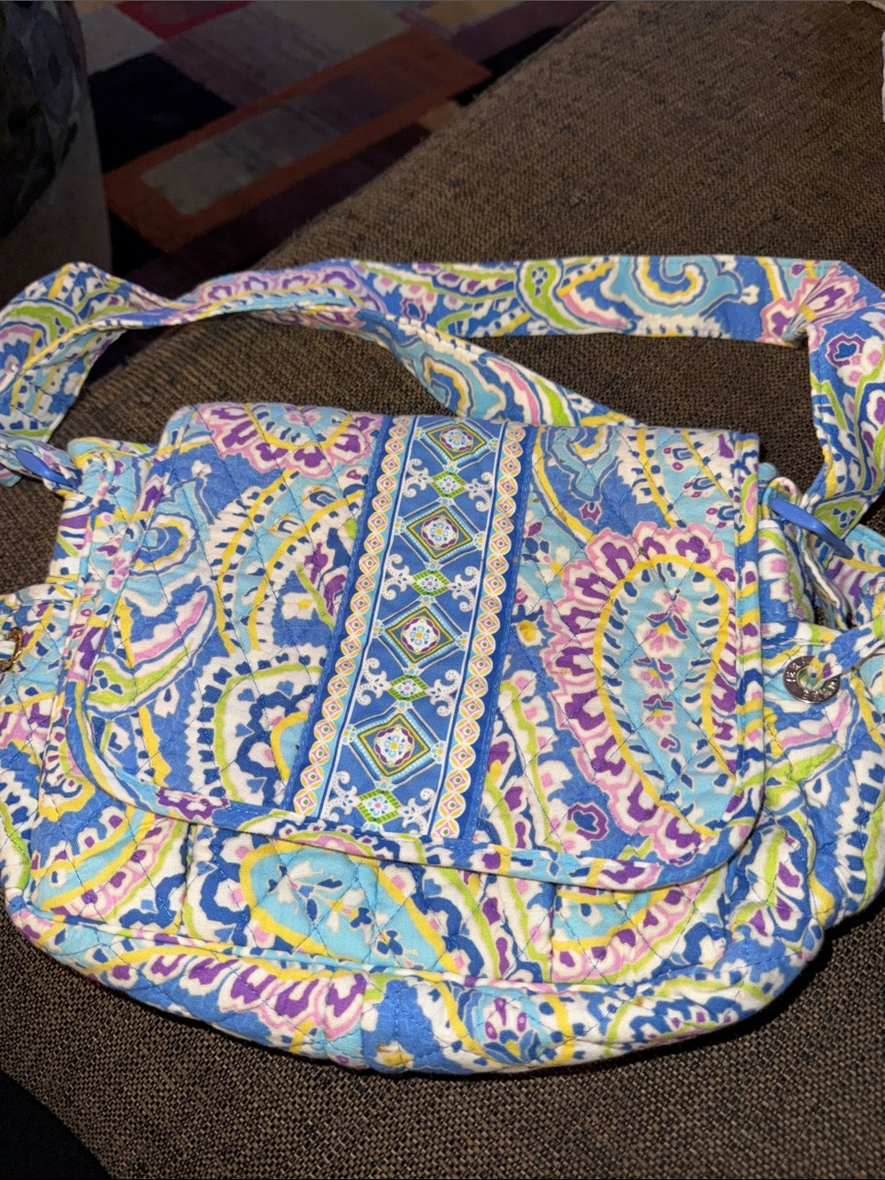 Vera Bradley Quilted Paisley Crossbody Bag - Capri Blue Lindsay- Retired
